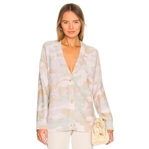 ATM Anthony Thomas Melillo Camo Print Cotton Cashmere Boyfriend‎ Cardigan Medium